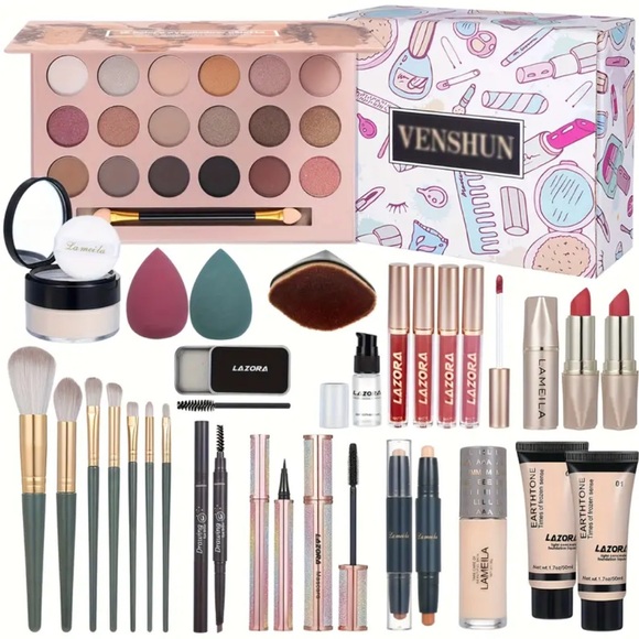Other - Venshun Illustrated Makeup Organizer Box with makeup kit